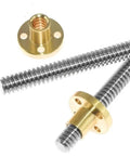 Heavy Duty T10 Trapezoidal Lead Screw Set With Real Brass Nut For 3D Printers CNC Routers And Stepper Motors Built Different Hella Smooth Linear Motion 304 Stainless Steel 800mm Long with brass nuts and steel rods.
