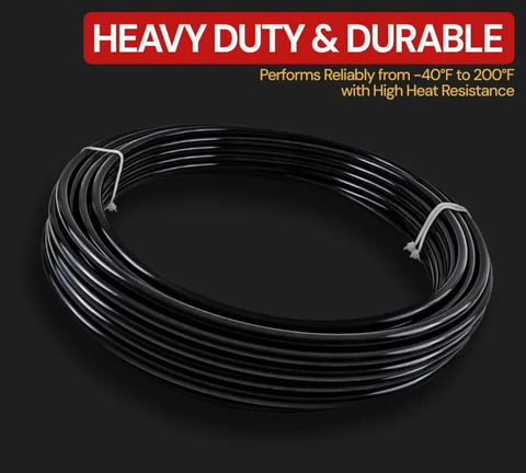 Coiled Two Pack Five Eighths Inch Nylon Air Brake Tubing Black Heavy Duty Double Layer Hose SAE J844 Type B DOT Approved