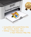 Laserjet printer with Laser Printer Heat Transfer Paper For Light Fabrics, 20 Sheets 8.5x11 featuring vibrant dog print design.