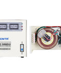 Built Tough Heavy Duty Voltage Stabilizer 220V Single Phase Pure Copper Coil Surge Protection Power Conditioner 5000W front and inside view.