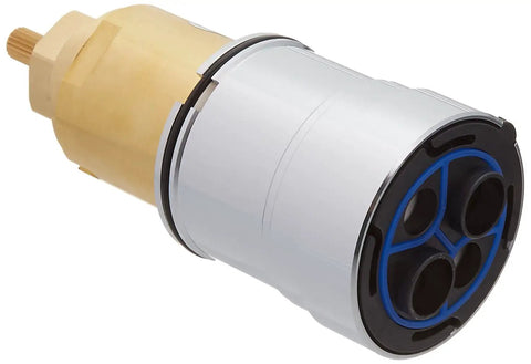 Thermo Balance Cartridge Small Chrome Replacement for Shower Faucets and Plumbing Valves, side view.