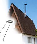 Stainless Steel Roof Chimney Support Bracket for Stove Pipe Adjustable Extended Brace Stabilizing Holder on a wooden house roof