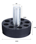 Adjustable Threaded Table Foot Leveling Glides For Desks And Furniture, 30mm Base, Screw In Feet showing M8 thread, black design