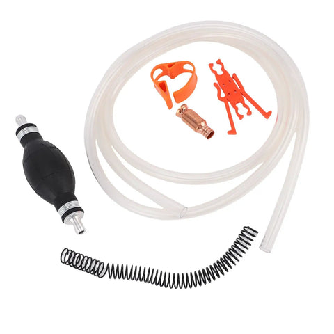 Portable Hand Fuel Transfer Pump With 8.2 Ft PVC Siphon Hose, Quick Gasoline Transfer For Cars, Lawn Equipment, Motorcycles, Easy Shake Siphon Action, High Efficiency Up To 3.5 GPM with hose and clamps