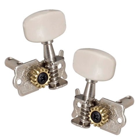 3L Open String Button Tuning Pegs For Guitar Machine Heads Replacement Parts And Accessories Durable Metal Tuning Keys For Precise Stable Tuning In Home Practice And Live Performances Quick Install Keeps Your Guitar In Tune Longer. Pair of white button metal guitar tuners