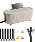 Cable Management Box Cord Organizer 13.7 By 5.9 By 5.3 Inches For TV Computer And Laptop Power Strips with accessories shown