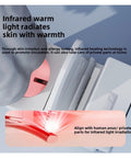 Infrared warm light radiating from a smart toilet seat, demonstrating heating technology for private parts care.