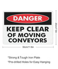 Danger Maintain Clearance Around Moving Conveyors Caution Sign 8 By 12 Inches Heavy Duty Premium Reflective Aluminum Plaque