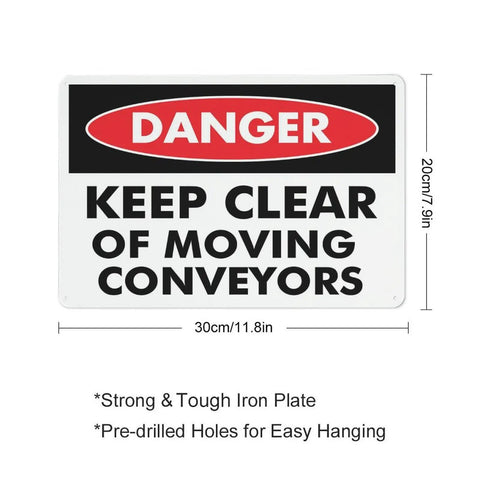 Danger Maintain Clearance Around Moving Conveyors Caution Sign 8 By 12 Inches Heavy Duty Premium Reflective Aluminum Plaque
