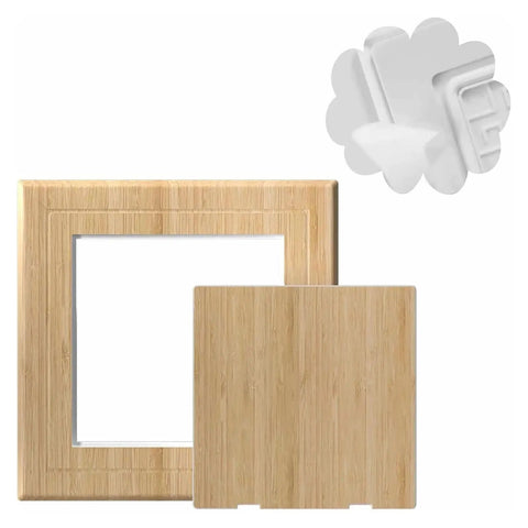 Wood Grain Self Adhesive Access Panel For Plumbing Electrical Hvac Wall Cover With Slick Snap Latch And Hassle Free No Drill Peel Stick Setup For Drywall Jobs, showing close-up of panel frames.