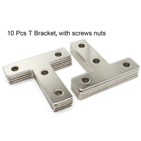 Aluminum T Slot Bracket Kit For 2020 Extrusion Profiles Includes 10 Brackets And 40 M5 Nuts And Bolts Drop In Nuts