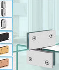 Heavy Duty Frameless Glass Shower Door Hinges Featuring Straight Up Tight Installation And Heckin Smooth Gliding Action That Checks Every Box For Modern Bathroom Renovations Built To Stand The Test Of Time, displaying various hinge styles.