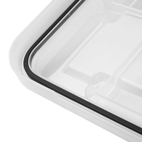 Rock Solid Clear Stackable Plastic Storage Bins With Resilient Gasket Seals Keep Your Stuff Protected While Stacking Tall In Garage These 80 Quart Bins Are A Total Game Changer For Bulk Organization Including This Sweet Value 8 Pack Set