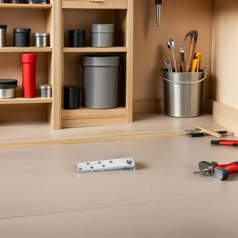 Heavy Duty Concealed Door Hinges In Stainless Steel 360 Degree Pivot Hinge for Secret Doors Cabinets and Bookcases on workbench