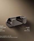 Composed Double Robe Hook In Vibrant Titanium Finish Built To Last For Durable Corrosion Resistant Bath Organization And Modern Style