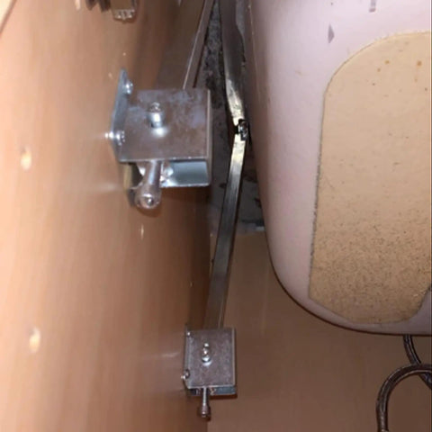 Heavy Duty Undermount Sink Bracket Kit For Kitchen With 680 Lb Capacity, Galvanized Steel, showing mounting under a sink