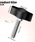 Four Piece Heavy Duty Stainless Steel Wing Knob Set Featuring Quarter Inch Coarse Thread And Rugged Black Grip for product size and detail.