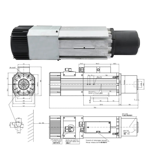 Upgrade Your Machine Shop With This Badass 12 Kw Air Cooled Spindle Pumping Out 24000 Rpm And 380V Power for CNC milling.