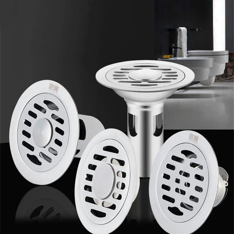 Round Stainless Steel Shower Floor Drain Strainer Cover Heavy Duty Build Stops Gunk And Bad Odors While Snagging Fine Hair For A Slick No Fuss Bathroom Routine, multiple angles shown.