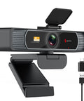Lock In With This Crisp 4K Ultra HD Webcam Featuring A Broad 120 Degree Wide Angle Lens Smooth As Butter Zoom Meetings And Twitch Streams Reliable Usb PC Camera For Your Daily Hustle, black with adjustable clip.