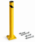 Tough As Nails 42 Inch Yellow Steel Bollard Rugged Powder Coated Traffic Barrier For Parking Garages And Warehouses 12 Gauge Impact Resistant Guard Post with mounting hardware.