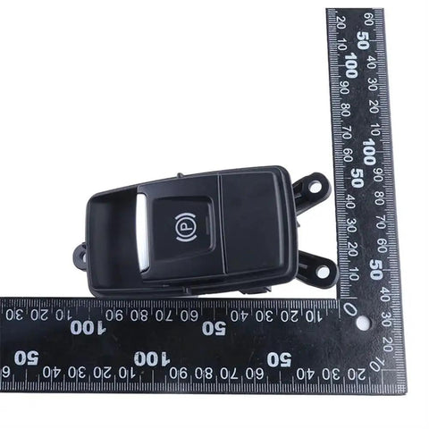 Knock Out Stubborn Handbrake Glitches With This Hella Durable Electric Parking Brake Switch To Replace Dead Buttons For BMW X1 2016 To 2022, top view with ruler for size.