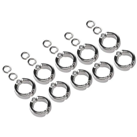 10 Pieces Bird Foot Rings Metal Leg Straps For Small Medium Large Birds Outdoor Training Clips Ankle Bands Training Aid For Bird Handling And Fly Training