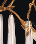 Swoon Worthy Glass Crystal Ceiling Pendant Light Featuring A Slick Copper Wireframe And Warm Brown Country Charm To Give Your Living Room Instant Swagger And Cozy Bedroom Vibes Plus Energy Saving Efficiency close-up of glass crystal shades and copper wireframe.