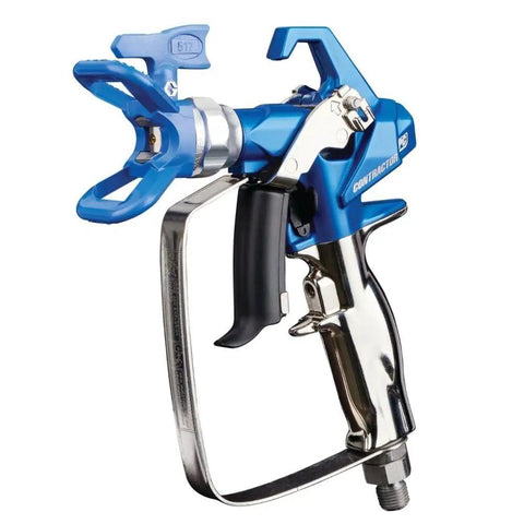 Built Tough Airless Spray Gun With RAC X 517 Switch Tip features ergonomic handle and smooth hose swivel for efficient painting.