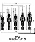 6 Piece Screw Extractor Set for Reversing Damaged Screws and Bolts Works with Any Drill 3 to 12mm Range Heavy Duty DIY Tools