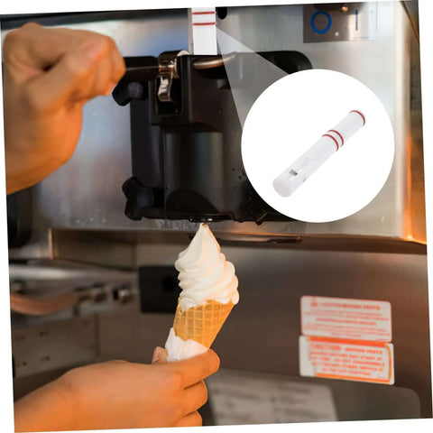 Soft Serve Ice Cream Machine Lever Replacement Part For Dispenser Portable Handle With Accurate Fit Ice Cream Maker Valve Stem Replacement Grip For Home Or Shop Use Easy Install shown in use dispensing ice cream cone.