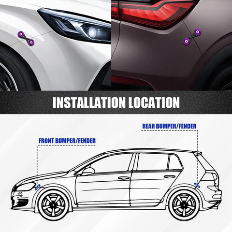 Front And Rear Quick Release Bumper Kit With Clips And Stainless Steel Screws For Cars installed on front and rear bumpers