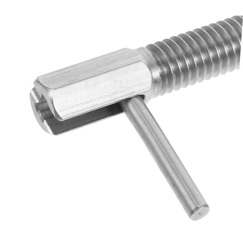 Works Like A Charm Heavy Duty Retractable Stainless Steel Indexing Plunger Pin showing the quick grip handle and stainless steel finish.