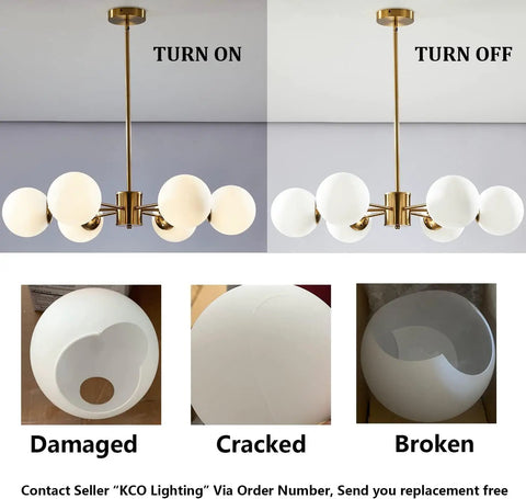Gold Sputnik Chandelier With Six Milk Glass Globes Brass Flush Mount Ceiling Light For Kitchen And Dining Rooms comparison