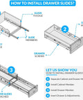 Installation guide for 10 Inch Beefy Drawer Slides Heavy Duty Full Extension With Auto Lock Side Mount Rails 100 Lb Capacity Ball Bearing Glides