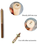 12 Pack 1/4 20 X 3 Inch Hanger Bolts For Furniture, Double Ended Wood Dowel Screws, Carbon Steel With Galvanized Finish, Installation Example