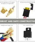 Premium 40 Amp 12V Cooling Fan Relay Thermostat Switch Kit with brass fittings and waterproof relay for reliable cooling.