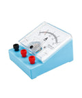 Analog Ammeter Moving Coil Hands On For Science Exploration And Electrical Experiments Safe Durable Plastic Classroom And Home STEM Tool Practical Convenient Household Experiments, compact blue plastic base with clear dial, three terminals visible.
