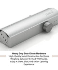 Heavy Duty Automatic Door Closer No Slam Ready For Home Or Office Use With Hold Open Feature Commercial Grade Hydraulic Device