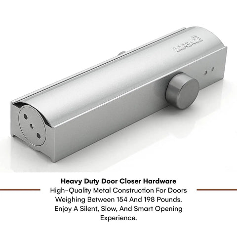 Heavy Duty Automatic Door Closer No Slam Ready For Home Or Office Use With Hold Open Feature Commercial Grade Hydraulic Device
