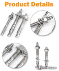 Three Eighths Inch By Three Inch Concrete Anchor Set In 304 Stainless Steel Wedge Anchors With Screws Kit Ten Pieces shown