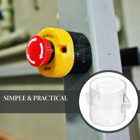 Emergency Stop Button Cover With Durable Plastic Guard 2.16 Inch Push Button Lockout Protector on industrial switch