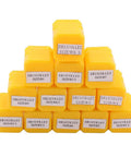 Stack of yellow boxes labeled with sizes for ER11 Collet Set 13Pcs For CNC Milling And Engraving Machines Spring Collets Clamp Kit.