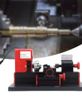 Dope Little 24W 20000 RPM Mini Lathe Machine for Wood Metal and Plastic Turning, shown in a close-up view with detailed components.