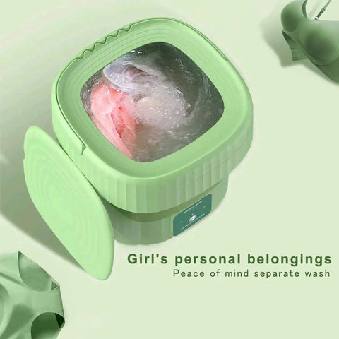 Grab And Go Portable Folding Mini Washing Machine For Apartments And Dorms Tiny Washer For Baby Clothes Underwear And Small Items