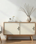 Vintage Style Leaf Drawer Pulls for Cabinets and Dressers in Bronze Finish Premium Zinc Alloy Handles on white sideboard.