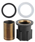 Maqulae Stainless Steel Basin Faucet, Black Tap with Bubbler (Tall) components including gaskets, brass fitting, and connectors.