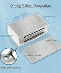 No Drill Adhesive Magnetic Door Catch Set 17lb Holding Force For Kitchen Cabinets Cupboards And Drawers Self Stick Stainless Steel Latch 4 Pack Silver Damage Free Mounting detailed view with measurements