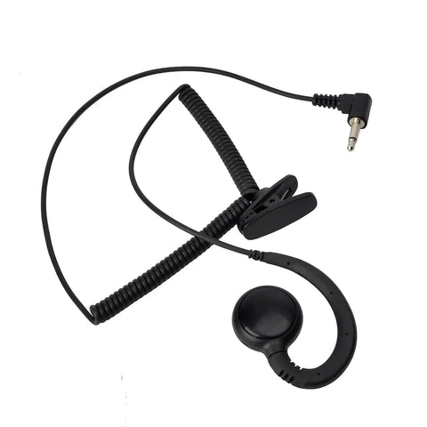 Listen Only 3.5mm Earpiece With C Shape Ear Hook For Security Police Ham Radio And Walkie Talkie, 1Pin Audio Jack Headset