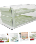 Multi Layer Plastic Egg Cartons That Serve As A Brilliant Fridge Staple keeping eggs organized in a transparent design.